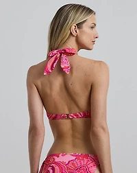 Paisley Tie-Front Halter Bikini Top