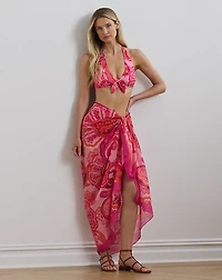 Paisley Cotton Voile Wrap Skirt Cover-Up