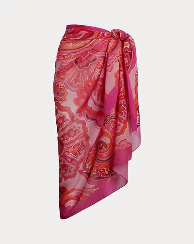 Paisley Cotton Voile Wrap Skirt Cover-Up