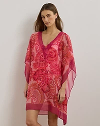 Paisley Chiffon Poncho Cover-Up
