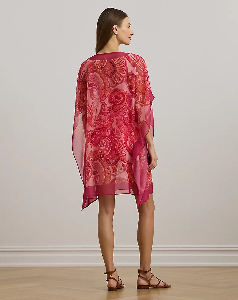 Paisley Chiffon Poncho Cover-Up