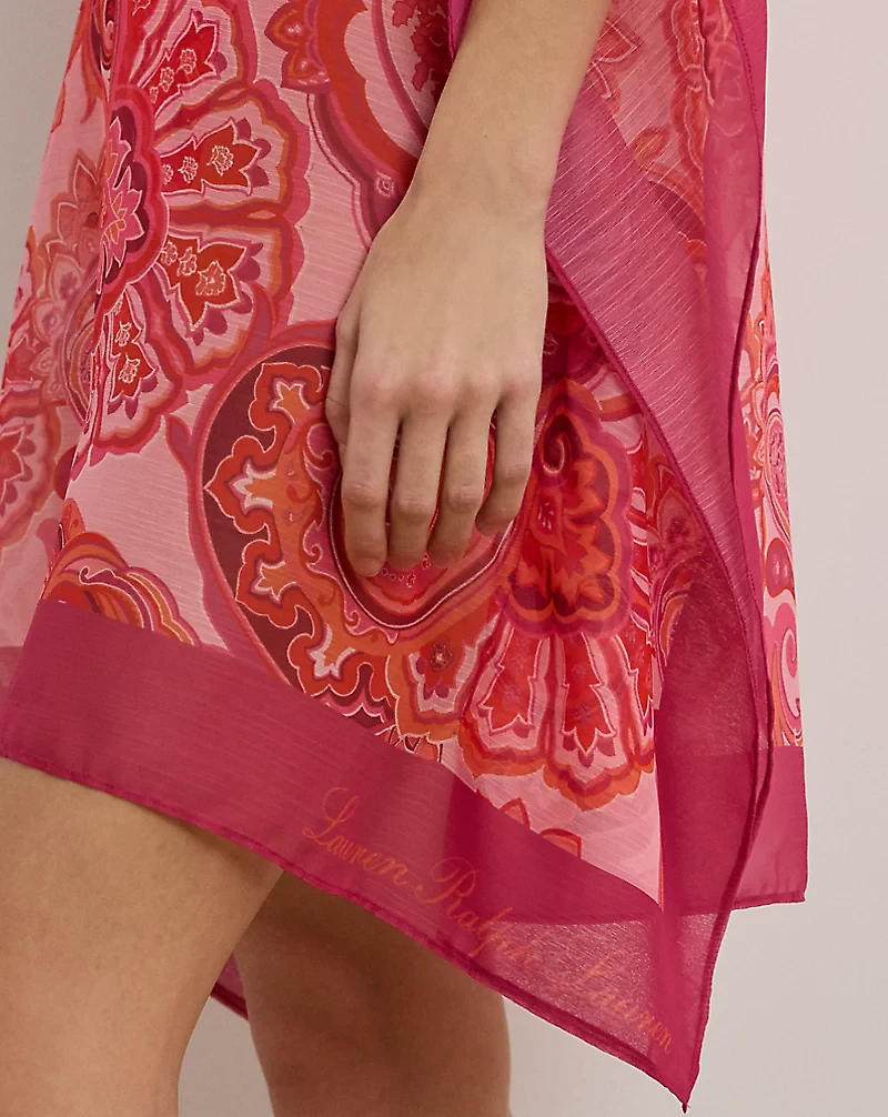 Paisley Chiffon Poncho Cover-Up