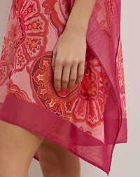Paisley Chiffon Poncho Cover-Up