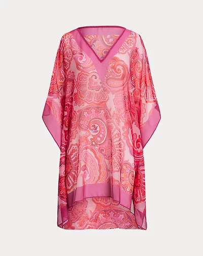 Paisley Chiffon Poncho Cover-Up