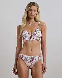 Floral Side-Twist Hipster Bikini Bottom