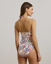 Floral Cutout Bandeau One-Piece