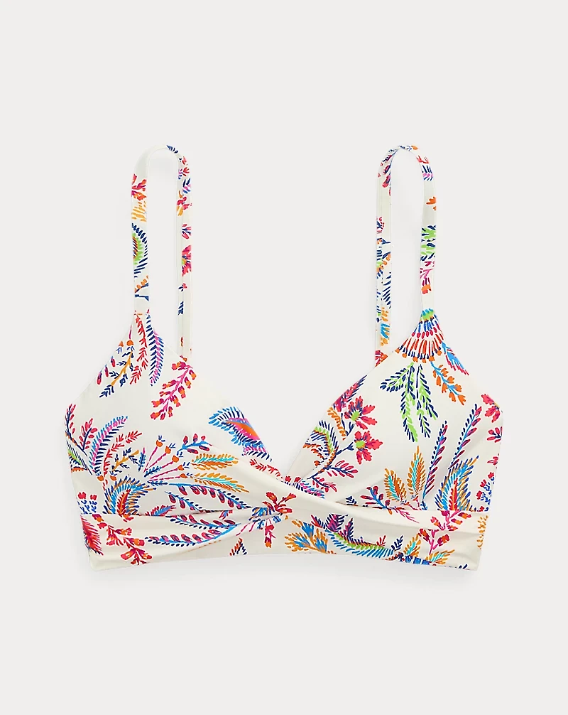 Floral Twist-Front Bikini Top
