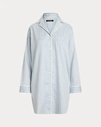 Striped Cotton-Blend-Sateen Sleep Shirt