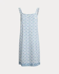 Paisley Ruffle-Trim Jersey Nightgown