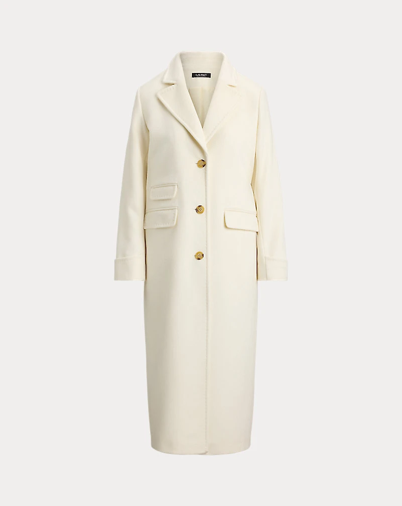 Wool-Blend Reefer Coat