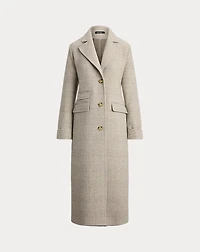 Glen Plaid Wool-Blend Reefer Coat