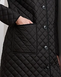 Faux-Shearling-Trim Quilted Jacket
