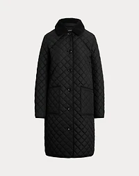 Faux-Shearling-Trim Quilted Jacket
