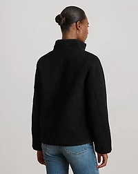Faux-Shearling Funnelneck Coat