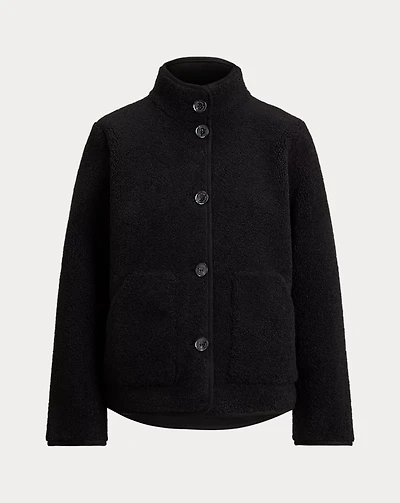 Faux-Shearling Funnelneck Coat