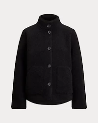 Faux-Shearling Funnelneck Coat