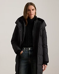 Oversize-Collar Quilted Down Coat