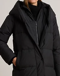 Oversize-Collar Quilted Down Coat