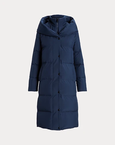 Oversize-Collar Quilted Down Coat