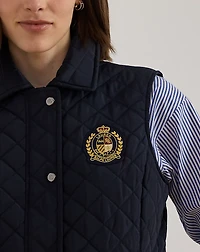 Crest-Patch Diamond-Quilted Vest