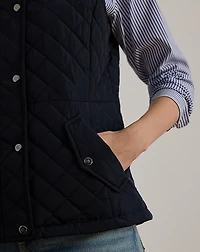 Crest-Patch Diamond-Quilted Vest