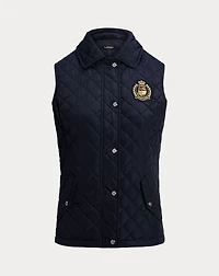 Crest-Patch Diamond-Quilted Vest