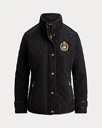 Crest-Patch Quilted Funnelneck Jacket