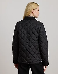 Corduroy-Trim Quilted Barn Jacket