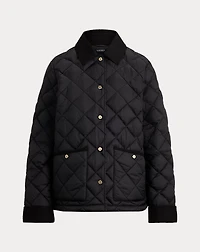 Corduroy-Trim Quilted Barn Jacket