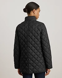 Diamond-Quilted Mockneck Jacket