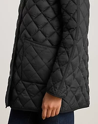 Diamond-Quilted Mockneck Jacket