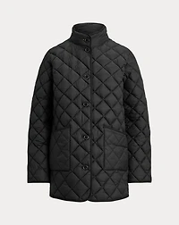 Diamond-Quilted Mockneck Jacket