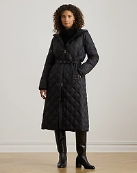 Hooded Diamond-Quilted Down Maxicoat