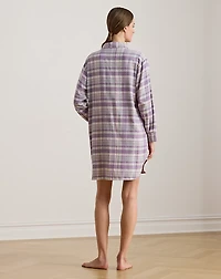 Plaid Cotton-Blend Twill Sleep Shirt