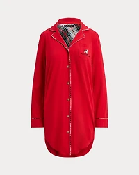 Dog-Embroidered Jersey Sleep Shirt