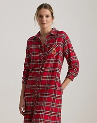 Plaid Brushed Twill Long Sleep Shirt