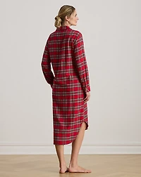 Plaid Brushed Twill Long Sleep Shirt