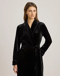 Velvet Long Shawl-Collar Robe