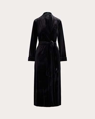 Velvet Long Shawl-Collar Robe