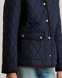 Faux-Shearling-Trim Quilted Jacket