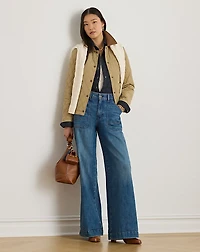 Twill-Trim Diamond-Quilted Barn Jacket