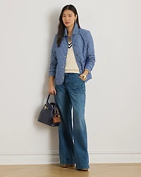 Diamond-Quilted Chambray Barn Jacket