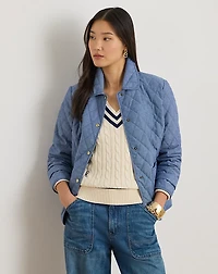 Diamond-Quilted Chambray Barn Jacket
