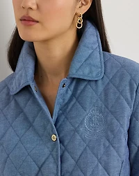 Diamond-Quilted Chambray Barn Jacket