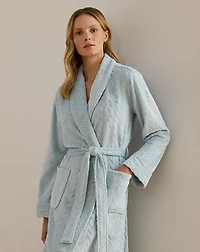 Belted Chenille Shawl-Collar Long Robe