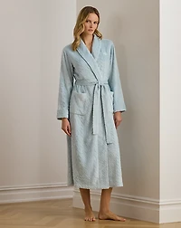 Belted Chenille Shawl-Collar Long Robe