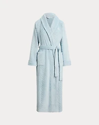 Belted Chenille Shawl-Collar Long Robe