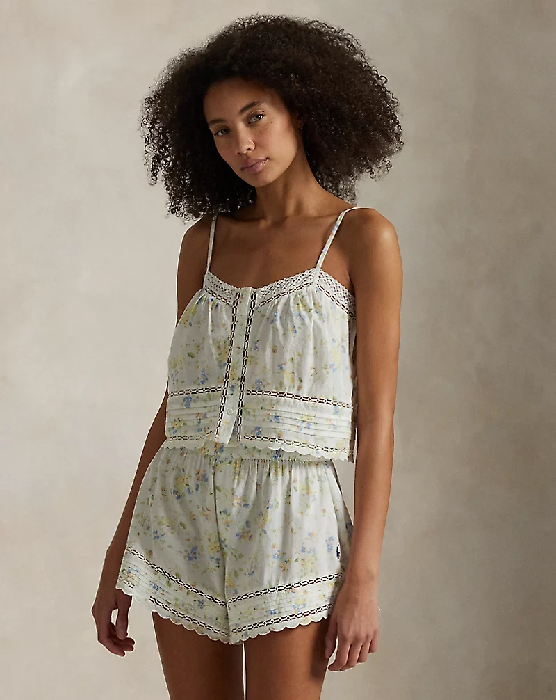 Floral Cotton Cami & Short Pajama Set 