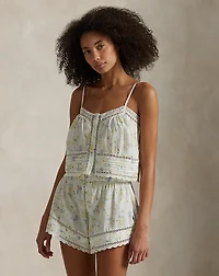 Floral Cotton Cami & Short Pajama Set 