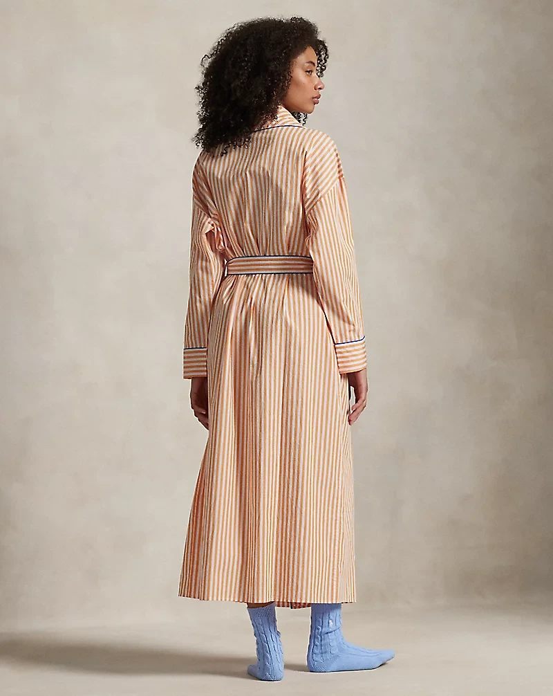Striped Cotton Poplin Robe